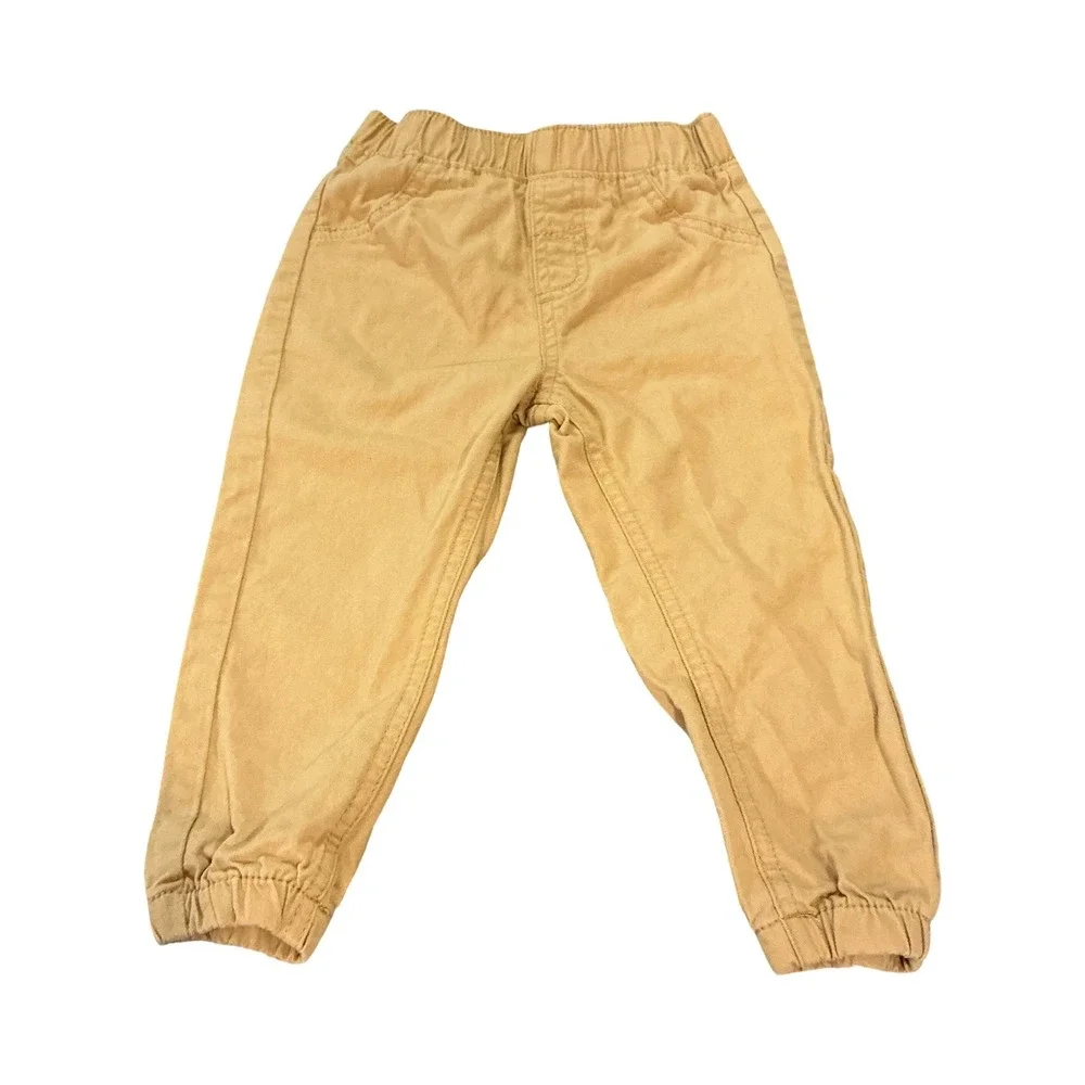 HM Kids 2T Waffle Knit Sweater‎ and Jogger Pants Set Sage Green Mustard Yellow